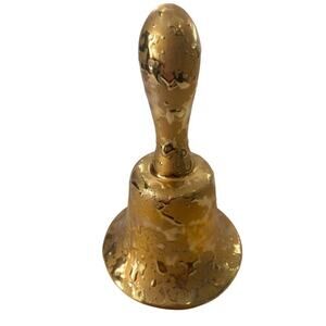 Vintage Gold Textured Hand Dinner Bell Ceramic Base